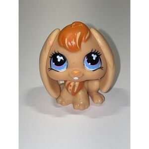 Littlest Pet Shop LPS Orange Bunny Rabbit Lop Eared Hair Rare Collectible‎ #480